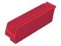 4KEW3 Shelf Bin, W 4 1/8, H 6, D 17 7/8, Red