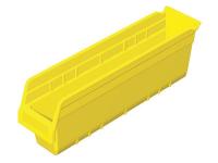 4KEW4 Shelf Bin, W 4 1/8, H 6, D 17 7/8, Yellow