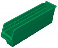 4KEW6 Shelf Bin, W 4 1/8, H 6, D 17 7/8, Green