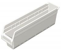 4KEW7 Shelf Bin, W 4 1/8, H 6, D 17 7/8, White