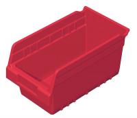 4KEW8 Shelf Bin, W 6 5/8, H 6, D 11 5/8, Red