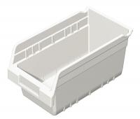 4KEX3 Shelf Bin, W 6 5/8, H 6, D 11 5/8, White