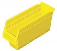 4KEX5 Shelf Bin, W 4 1/8, H 6, D 11 5/8, Yellow
