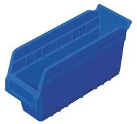 4KEX6 Shelf Bin, W 4 1/8, H 6, D 11 5/8, Blue