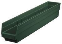 4KFE4 Rcycl Shelf Bin, W 6 5/8, D 23 5/8, HntrGrn