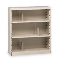 4KJ21 Bookcase, Steel, 3 Shelves, Putty