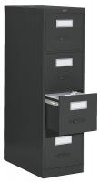 4KJ45 Vertical File, 52Hx18Wx26 9/16D, Black