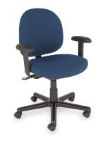 4YCX9 Chair, Cleanroom, 42H, Black, Lrg Back, Vinyl