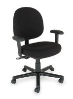 4KK19 Chair, Desk, Black Fabric, Adjustable Arms