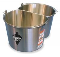 4KP67 Bucket, 5 Gal., Silver, Stainless Steel, PK2