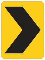 4KTP4 Traffic Sign, 24 x 18In, BK/YEL, SYM, W1-8