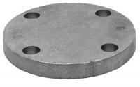 4KWN9 Blind Flange, 2 x 6 In, Black Cast Iron