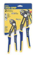 4KXC9 Groove Lock Plier Set, V-Jaw, 2 PC