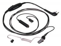 4KYF2 Three-wire Lapel Mic with Earpiece, Black