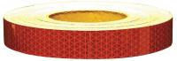 4LGL8 Reflective Tape, W 1 In, L 50 Yd, Red