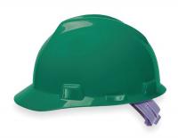 4LN76 Hard Hat, FrtBrim, Slotted, PinLk, Green