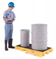4LNT7 Drum Spill Cntnmnt Pallet, 2 Drum, 3k lb.