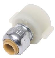 19F904 Faucet Connector, Push Fitting, 1/4x1/2In