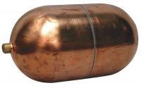4LTA5 Float Ball, Oblong, Copper, 3 In