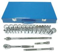 4LWZ7 Socket Set, 1/2 Dr, 12 Pt, SAE, 32 Pc