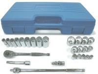 4LWZ8 Socket Set, 1/2 Dr, SAE, Combo, 26 Pc