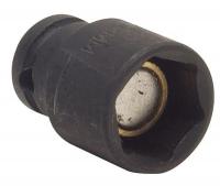 4LYL5 Impact Socket, Magnetic, 1/4 Dr, 6 Pt, 14mm
