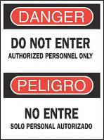 4MP27 Danger Sign, 14 x 10In, R and BK/WHT, Text