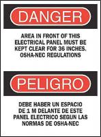 4MP95 Danger Sign, 14 x 10In, R and BK/WHT, AL