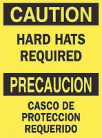 4MT80 Caution Sign, 14 x 10In, BK/YEL, Bilingual