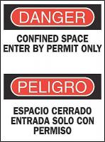 4MT82 Danger Sign, 14 x 10In, R and BK/WHT, Text