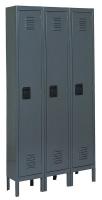 4MTZ5 Assembled Locker, 1 Tier, W36, D12, H78, Gray