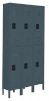 4MUC3 Assembled Locker, 2 Tier, W36, D18, H66, Gray
