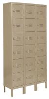 4MUK3 Assembled Locker, 6 Tier, W36, D15, H78, Tan