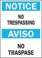 4MV09 Notice Sign, 14 x 10In, BL and BK/WHT, Text