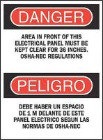 4MV69 Danger Sign, 14 x 10In, R and BK/WHT, PLSTC