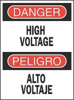 4MV72 Danger Sign, 14 x 10In, R and BK/WHT, Text