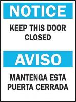 4MW85 Notice Sign, 14 x 10In, BL and BK/WHT, Text