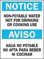 4MX50 Notice Sign, 14 x 10In, BL and BK/WHT, Text