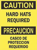 4MX54 Caution Sign, 14 x 10In, BK/YEL, Bilingual