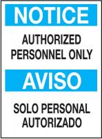 4MZ94 Notice Sign, 20 x 14In, BL and BK/WHT, Text