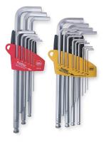 4NB45 Ball End Hex Key Set, 0.050 - 10mm, L-Shpd