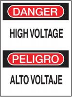 4NC62 Danger Sign, 20 x 14In, R and BK/WHT, Text