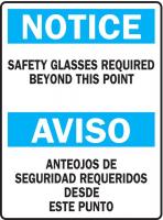 4NC96 Notice Sign, 20 x 14In, BL and BK/WHT, Text