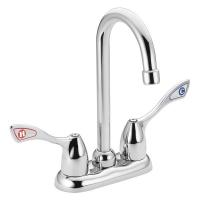 4NEJ5 Gooseneck Faucet, 2 H, Wrist Blade, Chrome
