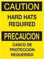 4NF33 Caution Sign, 20 x 14In, BK/YEL, Bilingual