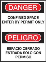 4MX56 Danger Sign, 14 x 10In, R and BK/WHT, Text