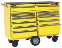 4NFJ3 Rolling Cabinet, 53 W, 12 Drawer, Yellow