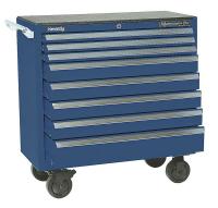 4NFJ6 Rolling Cabinet, 39 W, 8 Drawer, Blue