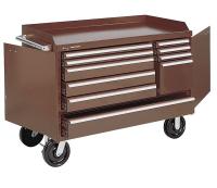 4NFK2 Rolling Cabinet, 48 W, 10 Drawer, Brown