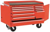 4NFK3 Rolling Cabinet, 48 W, 10 Drawer, Red